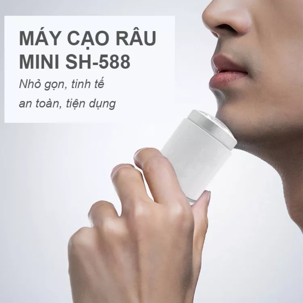 Máy Cạo Râu Mini SHAVER Tặng Kèm Bộ Chổi Vệ Sinh Và Cáp Sạc Làm Từ Nhựa ABS