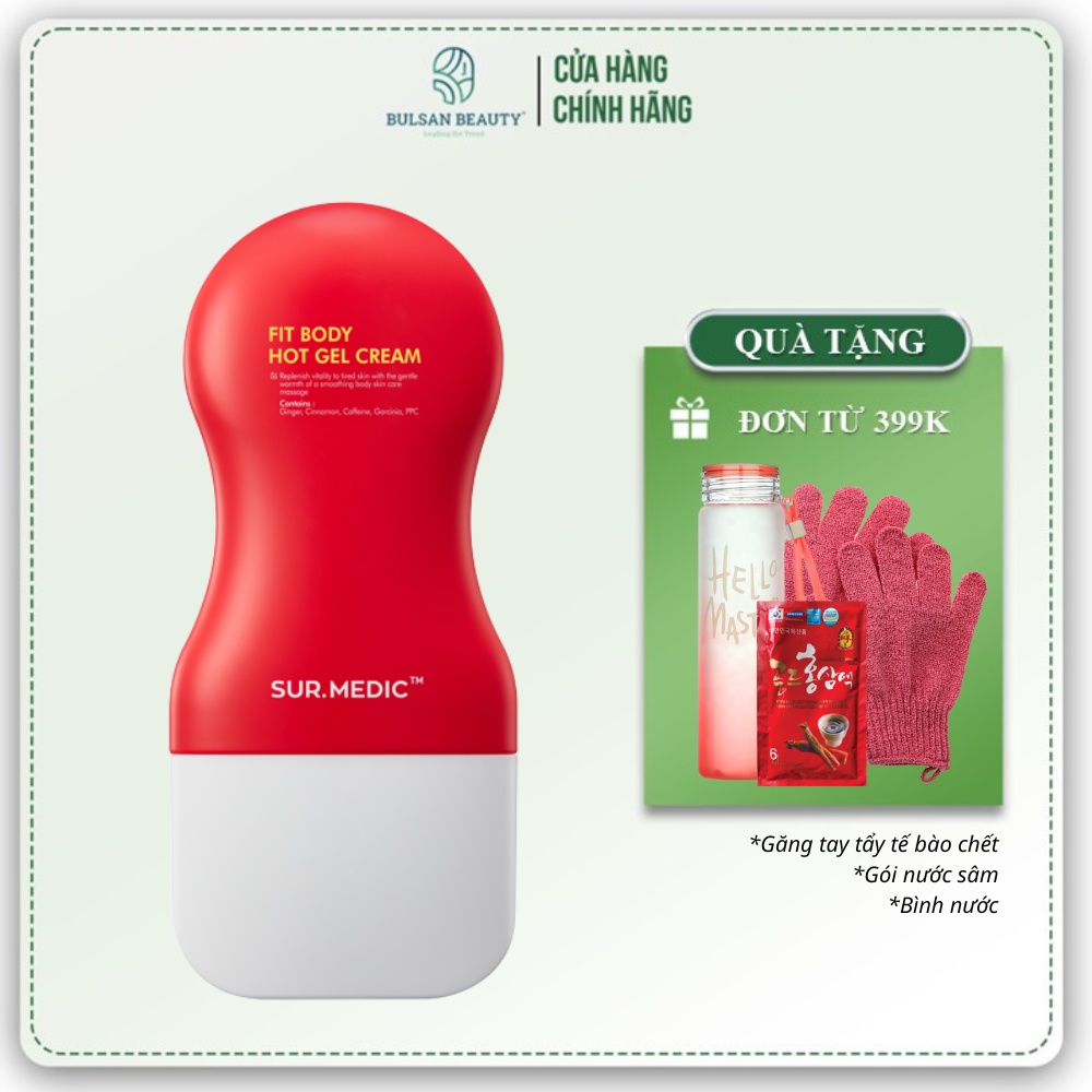 Thanh Lăn Massage Tan Mỡ Săn Cơ Định Hình Body SURMEDIC Fit Body Hot Gel Cream 100ml Bulsan Beauty