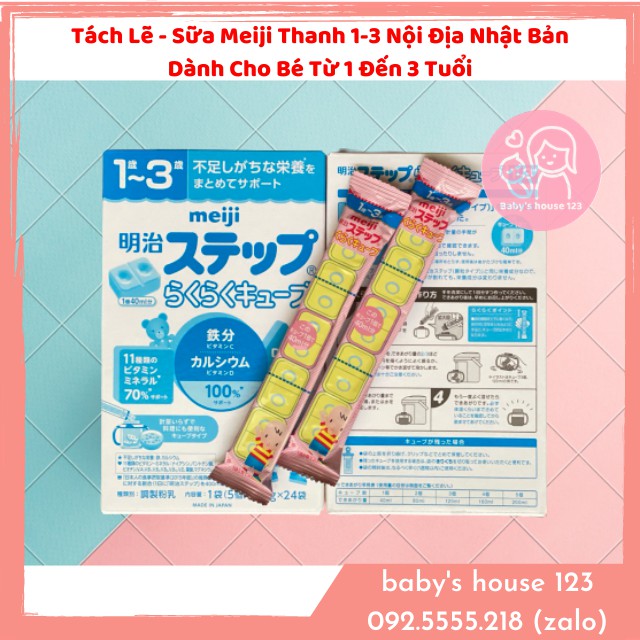 [LẺ] SỮA MEIJI THANH 1-3 NỘI ĐỊA NHẬT BẢN - THANH 5 VIÊN