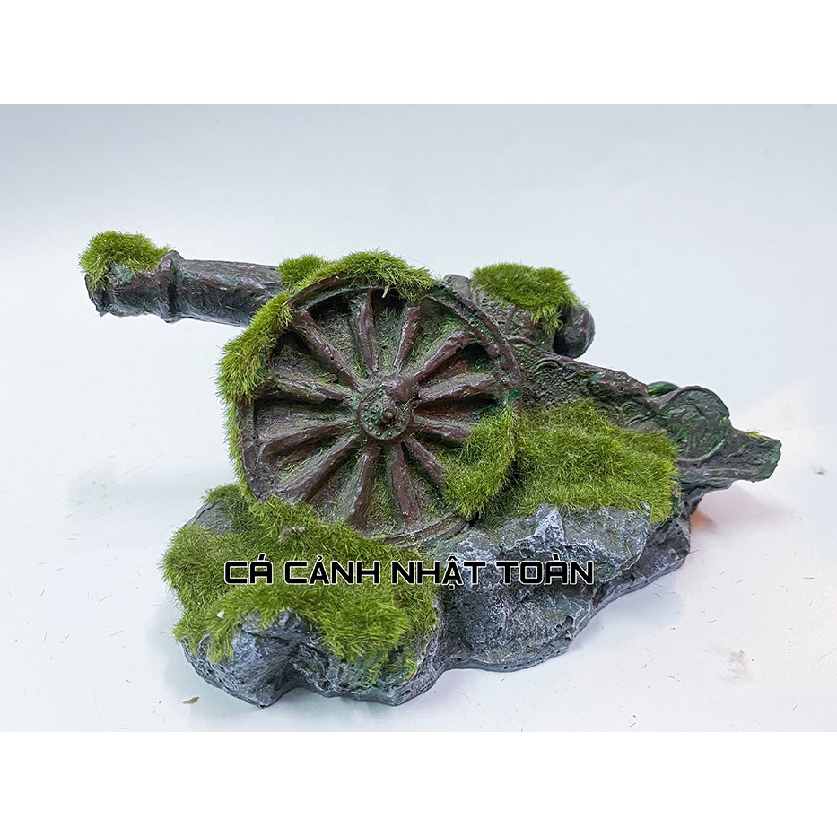 MÔ HÌNH KÉO PHÁO TRANG TRÍ BỂ CÁ TIỂU CẢNH 16X9X8CM