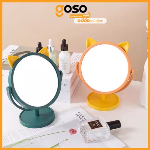 [GOSO] Gương Trang Điểm Để Bàn Xoay 360 Độ TAI MÈO