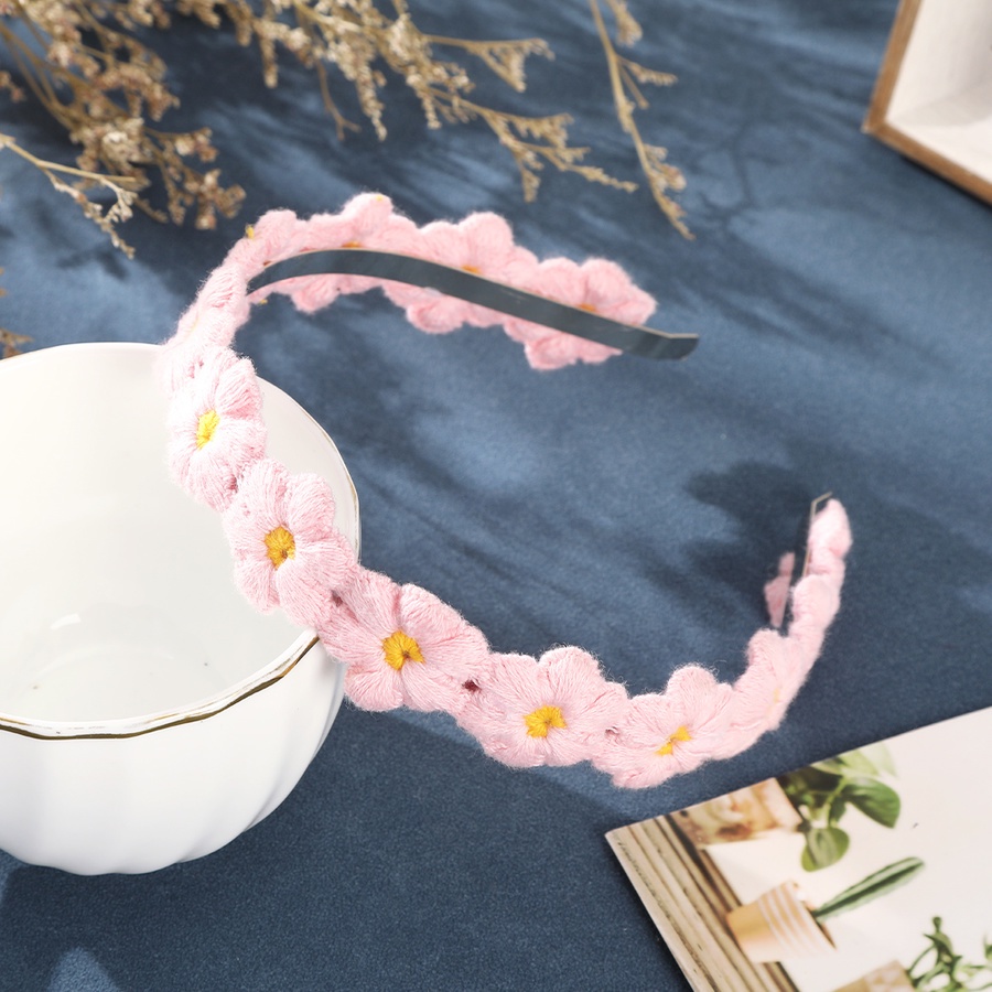 Băng Đô Cài Tóc Đính Hoa Dệt Kim Handmade Phong Cách Hàn Quốc Hàng Mới Dành Cho Bạn Nữ