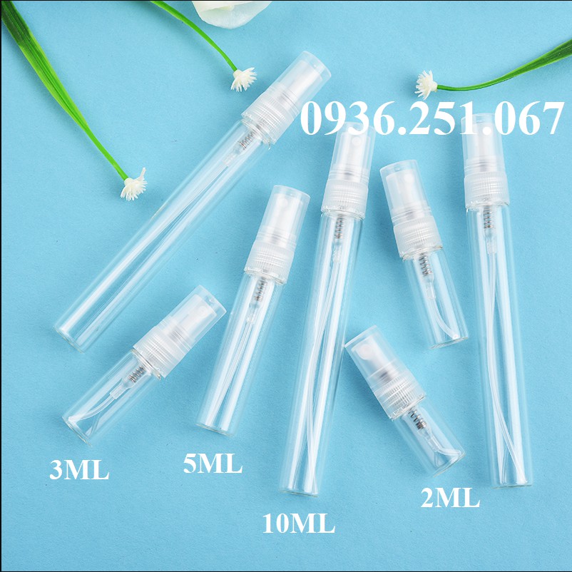 Lọ chiết nước hoa thủy tinh 2ml 3ml, 5ml và 10ml - Chai chiết dầu thơm mini, đựng vial xịt phun sương