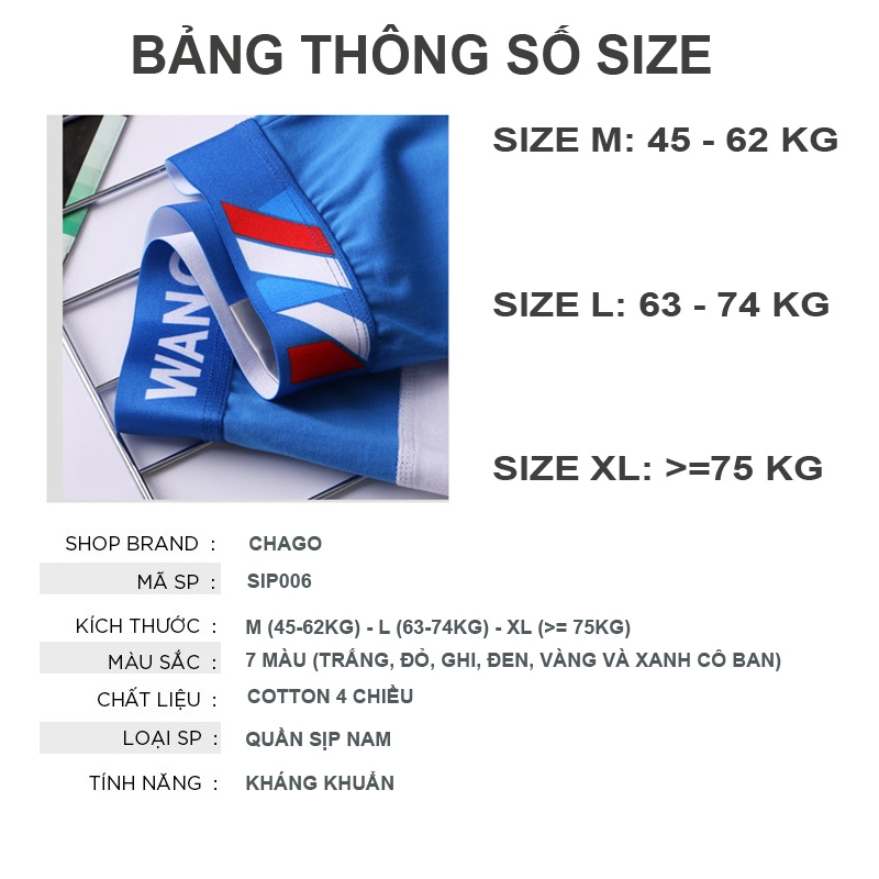 Quần sịp nam WANG JIANG cotton thun lạnh cao cấp đẹp được thiết kế theo phong cách Hàn Quốc SIP006.