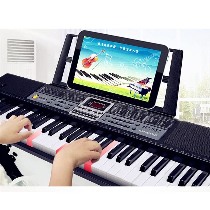 Đàn Piano Điện Tử Đàn Organ Electronic Keyboard 61 Cho Người Mới Tập Chơi Phím, Cho Bé Phím 2cm Kèm Giá Đỡ Nhạc Lý vt167