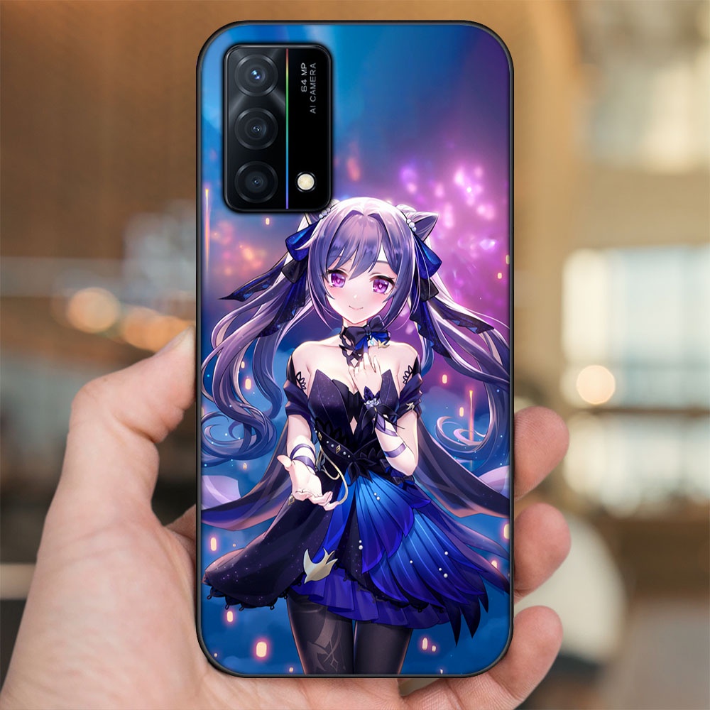 Ốp lưng Oppo K9 viền đen in hình Keqing Genshin Impact