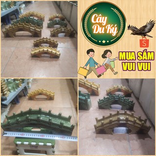 Mô hình tượng cây cầu đá gốm sứ Bát Tràng làm mô hình trang trí tiểu cảnh, trang trí bể cá