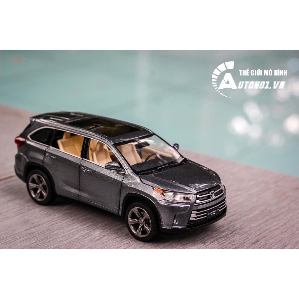 MÔ HÌNH XE TOYOTA HIGHLANDER 2018 GREY 1:32 JACKIEKIM CÓ HỘP 6085