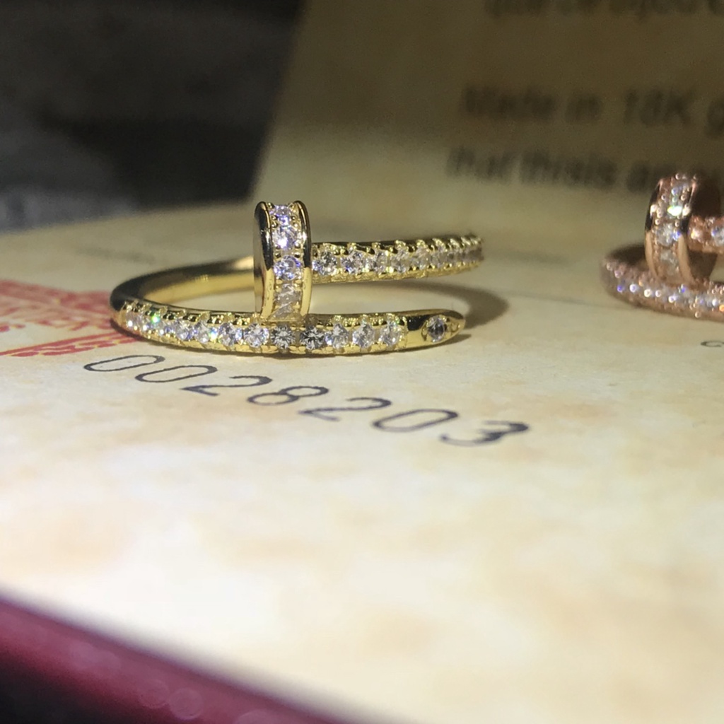 Nhẫn Đính Kim Cương Nhân Tạo Thiết Kế Mới Đơn Giản Thời Trang Dành Cho Cặp Đôi