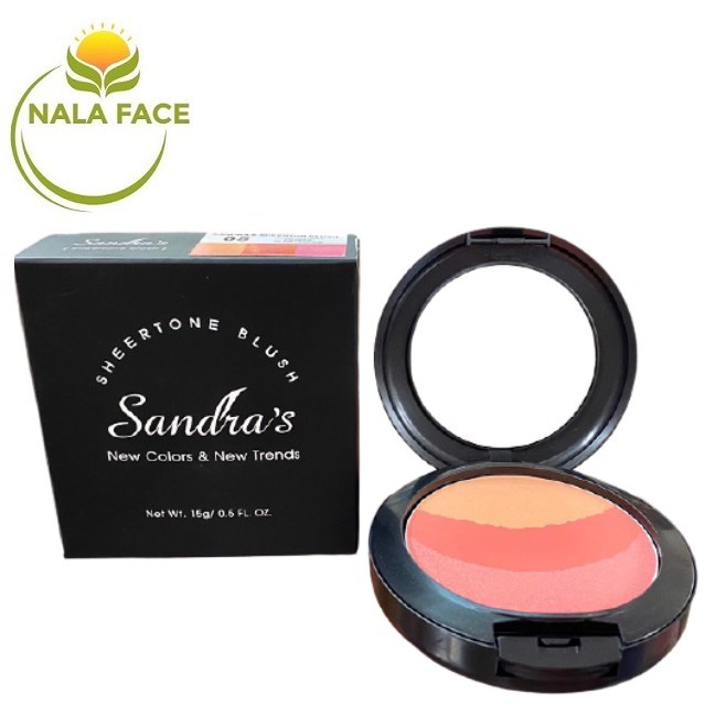 Phấn má hồng Sandra's Sandra's Sheertone Blush Màu 5 - Tông cam đào