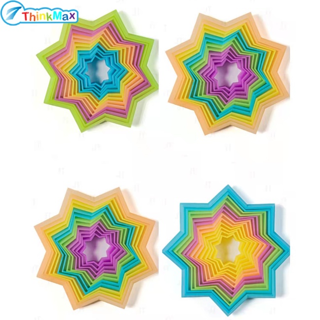 Thinkmax Đồ chơi xếp hình ngôi sao 3d Thinkmax nhiều màu dạng xoắn ốc phát triển trí tưởng tượng cho trẻ