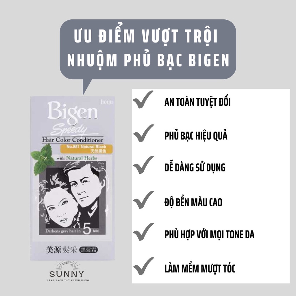 Thuốc nhuộm tóc phủ bạc Bigen Speedy Hair Color Conditioner phủ bạc trong 5 phút