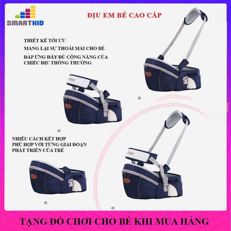 Địu cao cấp cho bé địu em bé thiết kế tối giản trang bị dây đeo vai trợ