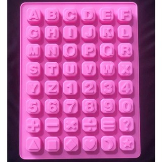 Khuôn silicon Chữ Số ô vuông đổ tạo hình chữ cho bánh rau câu 3D, 4D