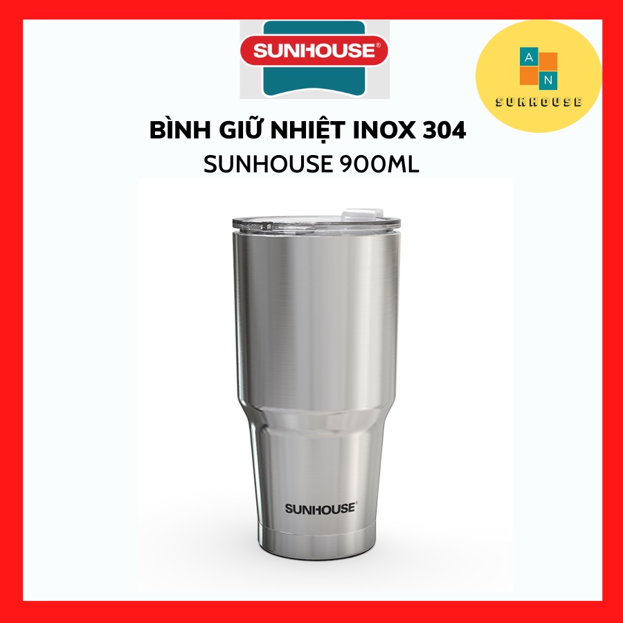Bình giữ nhiệt Inox 304 cao cấp Sunhouse 900ml KS-TU900I/ 450ml KS-TU450I, giữ nhiệt trong 6h