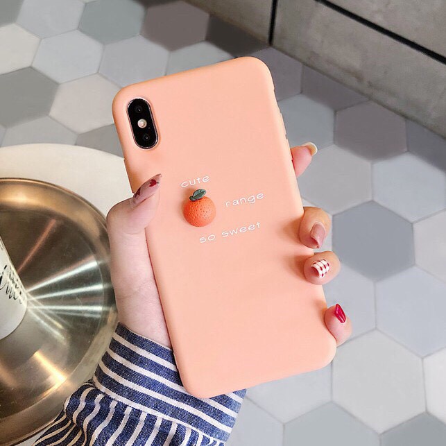 Ốp lưng điện thoại IP - TPU gắn hình trái cây- bơ-đào-cam ngộ nghĩnh 6/6s/6plus/6splus/7/8/7plus/8plus/x/xs/xsmax/11/1