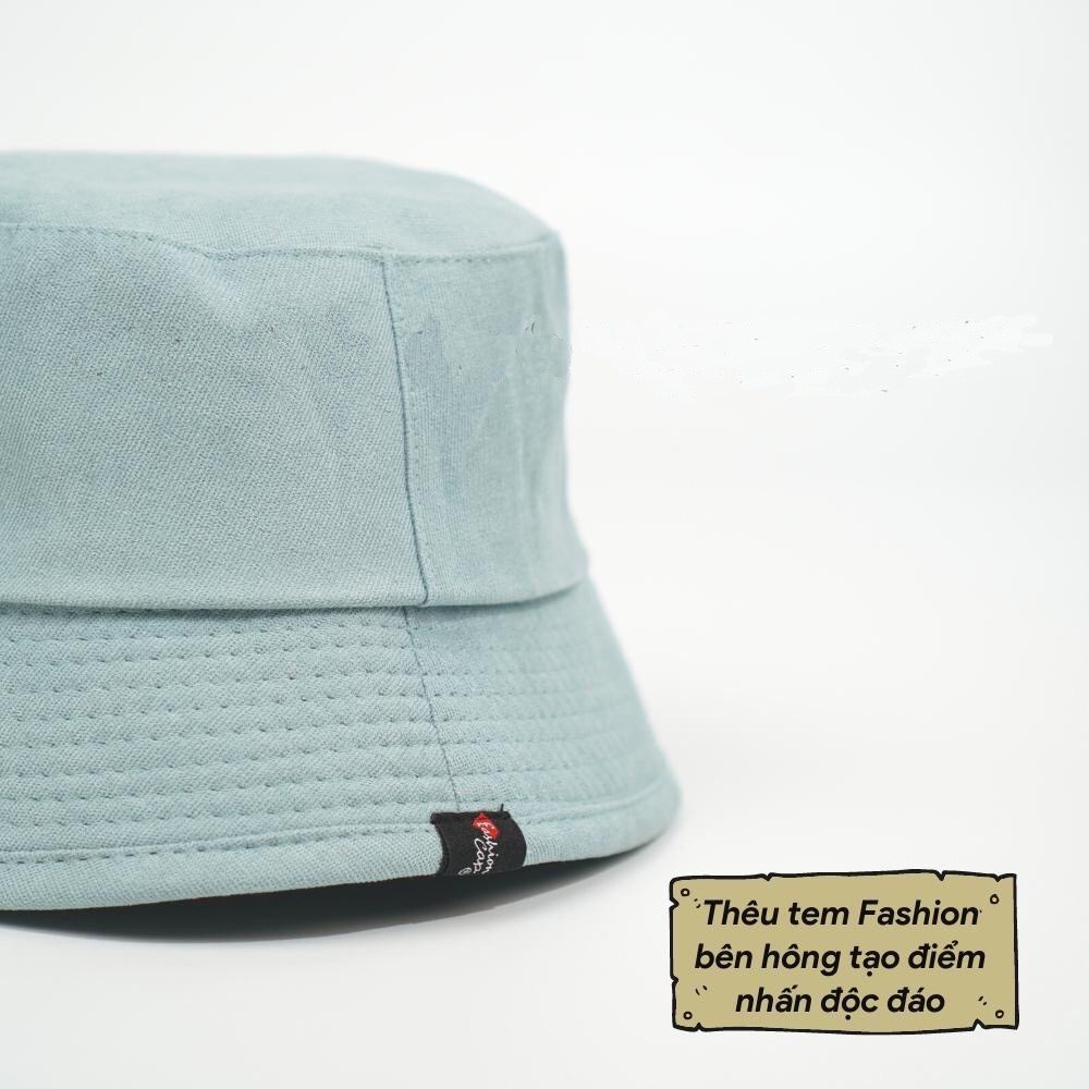 Mũ bucket vành cụp thêu chữ memori chất nỉ nhung cao cấp dành cho nam nữ phong cách unisex-BALOHA