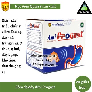 Cốm dạ dày Ami Progast Học viện Quân Y-Giảm viêm loét dạ dày tá tràng, ợ chua, ợ hơi, rối loạn tiêu hoá- CHÍNH HÃNG HVQY