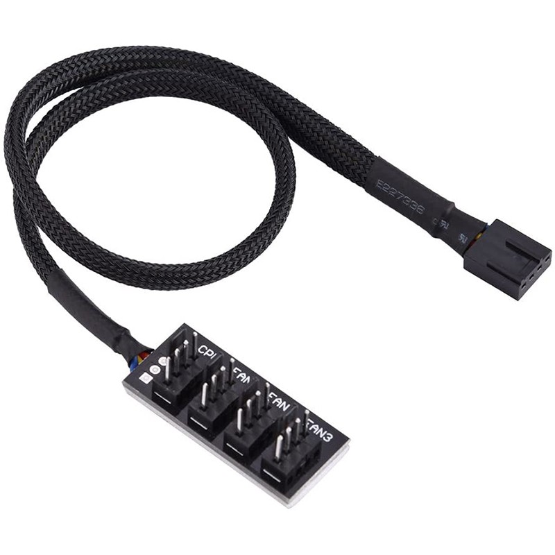 Details about  5-Port PC 4-Pin PC PWM CPU Cooling Fan Splitter Hub Adapter Braided Cable PWM Fan Hub 【queen】