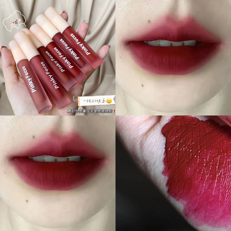 [Hàng mới về] Son lì PinkyFocus kháng nước lâu trôi không dính thành cốc