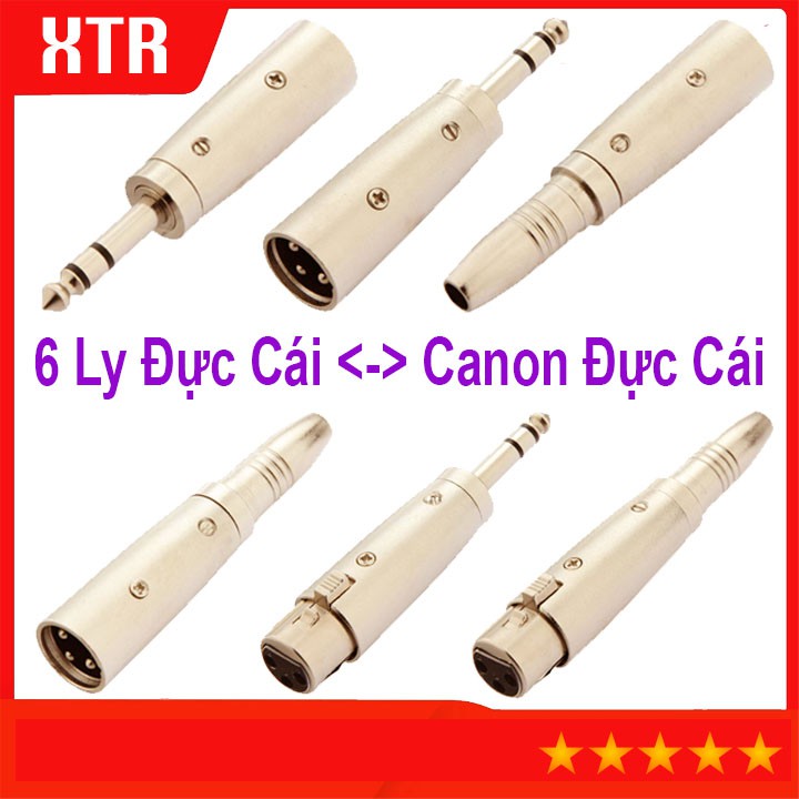 Jack Chuyển Đổi XLR Canon Đực Cái Ra 6 Ly Đực Cái, đầu chuyển 6.5 mm Đực Cái <-> Canon Đực Cái