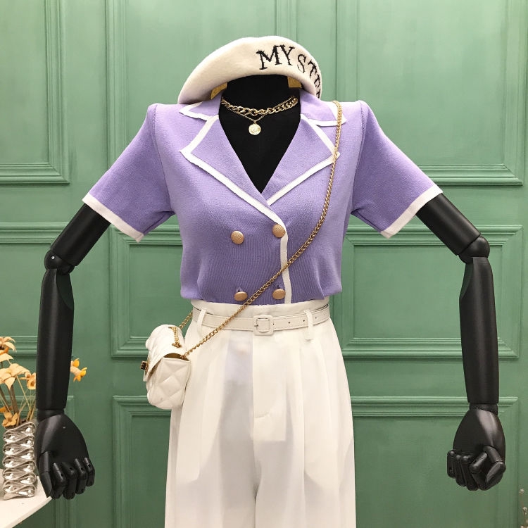 Áo cardigan tay ngắn dệt kim thiết kế nhỏ nhắn dạng mỏng phong cách Hàn Quốc thời trang mùa hè cho nữ | BigBuy360 - bigbuy360.vn