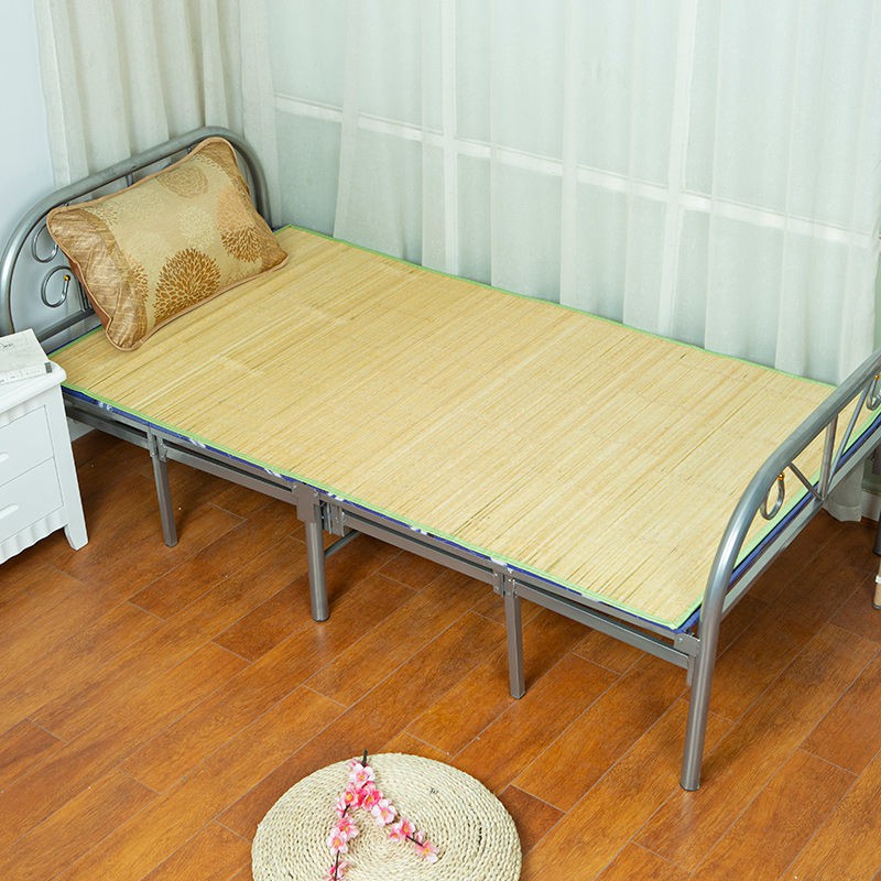 ✇✟﹍Ký túc xá sinh viên mùa hè Chiếu một tấm thảm 1,2m giường lớn trúc gia đình hai mặt có thể gấp lại 1,5 mét