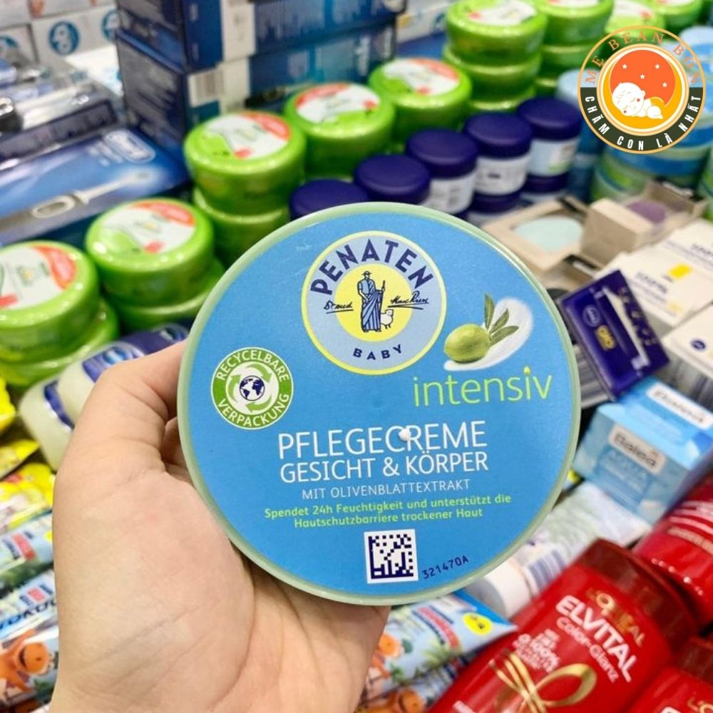 Kem Dưỡng Da Cho Bé Penaten Intensiv 100ml Chuyên Sâu Cho Mặt Và Cơ Thể giúp Giữ Ẩm 24h, Kem Dưỡng Da cho Bé Từ Sơ Sinh