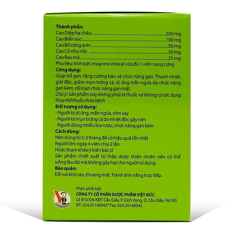 Viên uống mát gan Dưỡng Can Linh ⚡ CAM KẾT CHÍNH HÃNG ⚡ Viên uống bổ sung mát gan thanh nhiệt, giải độc