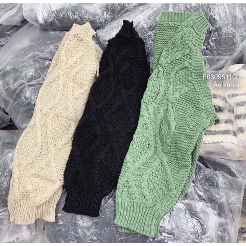 Áo khoác Len croptop hoạ tiết vặn thừng kiểu dài tay TT0309