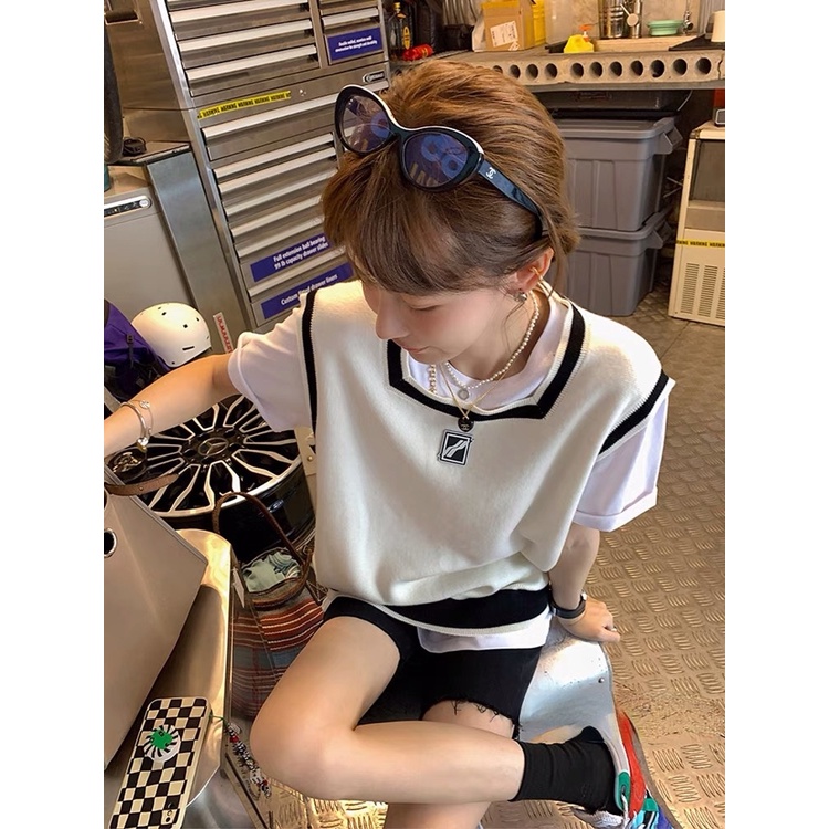 Áo len SUXI không tay cổ vuông thiết kế mới thời trang mùa thu phong cách hàn quốc dành cho nữ