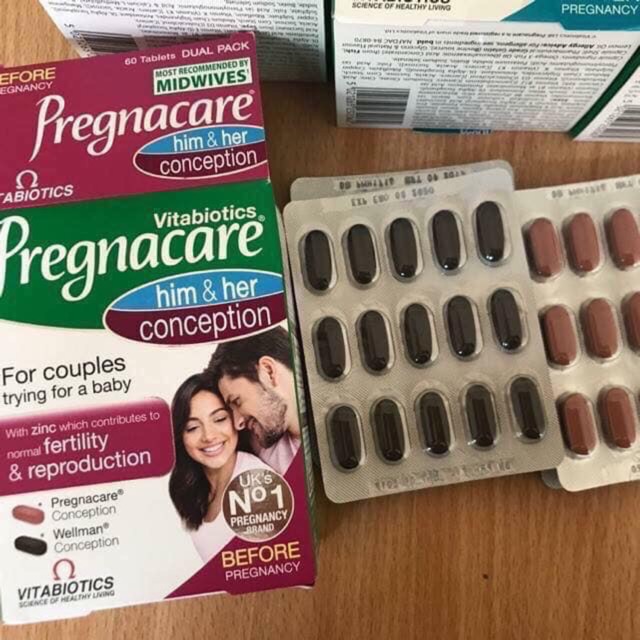 [Mã SKAMSALE8 giảm 10% đơn 200K] Vitamin Pregnacare Him and Her Conception tăng khả năng thụ thai cho 2 vợ chồng