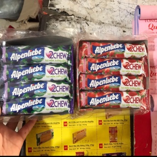 Sỉ hộp 16 thanh kẹo dẻo alpenlibe 2 chew (2 vị dâu , nho )
