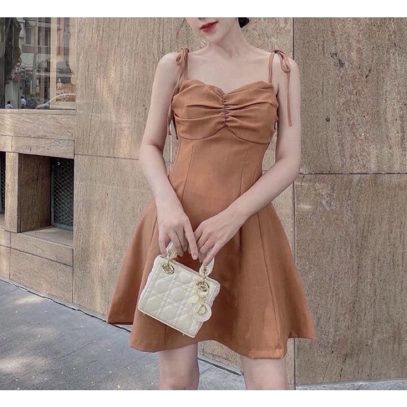 Đầm Váy 2 Dây Nhún Ngực Xoè 8 Mảnh