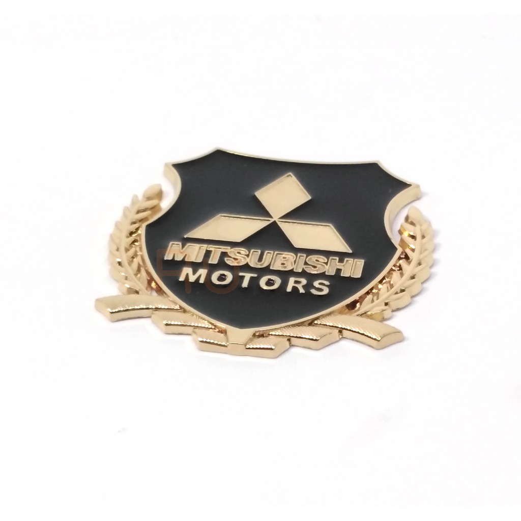 Tem dán, Miếng dán huy hiệu Mitsubishi bằng kim loại siêu cá tính tăng điểm nhấn cho xe - 1 chiếc