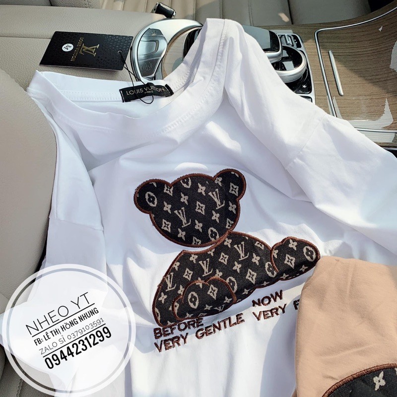 [Mã FAMAYWA giảm 10K đơn 50K] ÁO PHÔNG THÊU GẤU L.V 3 MÀU CHO NỮ | BigBuy360 - bigbuy360.vn