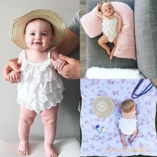 Jumpsuit Cotton Phối Ren Dễ Thương Cho Bé Gái