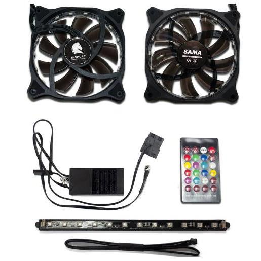 Quạt SAMA Esport RGB Led Kit ( 2 fan 120mm + 1 strip)