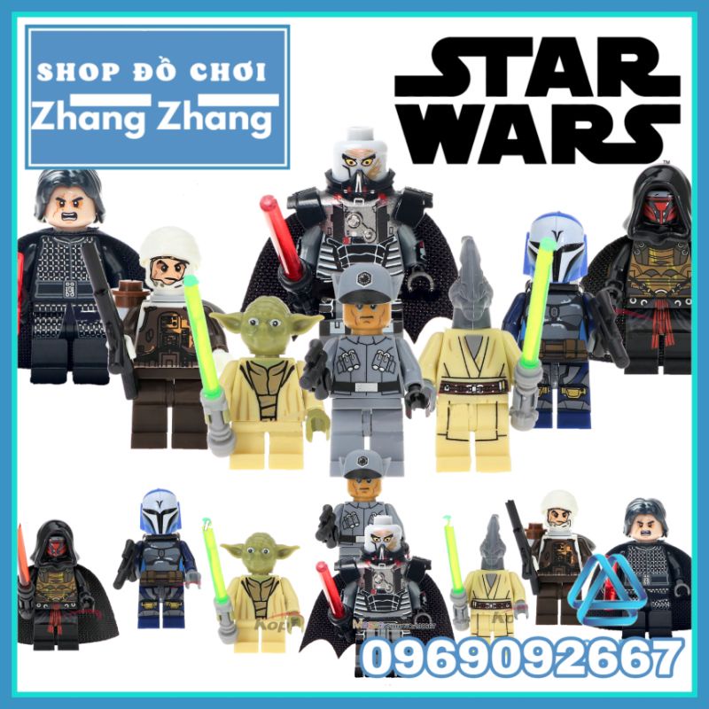 Đồ chơi Xếp hình Star Wars gồm Bo-Katan - Ren Darth - Malgus Mitaka - Yoda Dengar - Coleman Minifigures Pogo PG8071