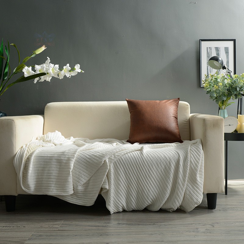VN (Hàng Mới Về) Áo Gối Vuông Giả Da Trang Trí Sofa Phong Cách Hiện Đại