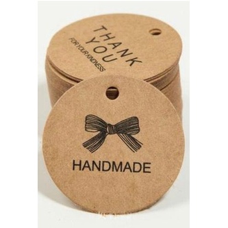 Tag Tròn Kraft Handmade Thân Thiện TiBoxes Xưởng In Trực Tiếp Giá Rẻ Free Thiết Kế Giao Hàng Nhanh