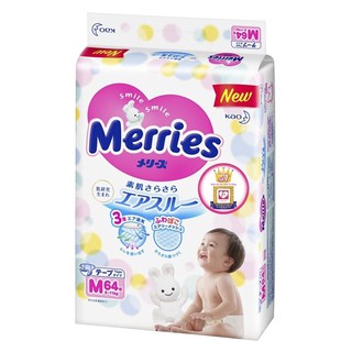 (Cộng thêm Miếng)Tã dán/Quần Merries size M64/L54