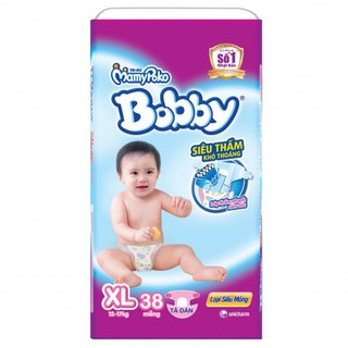 [gia re] Tã/Bỉm dán Bobby size M48/ L42/ XL38 - (mẫu mới) {chat luong}