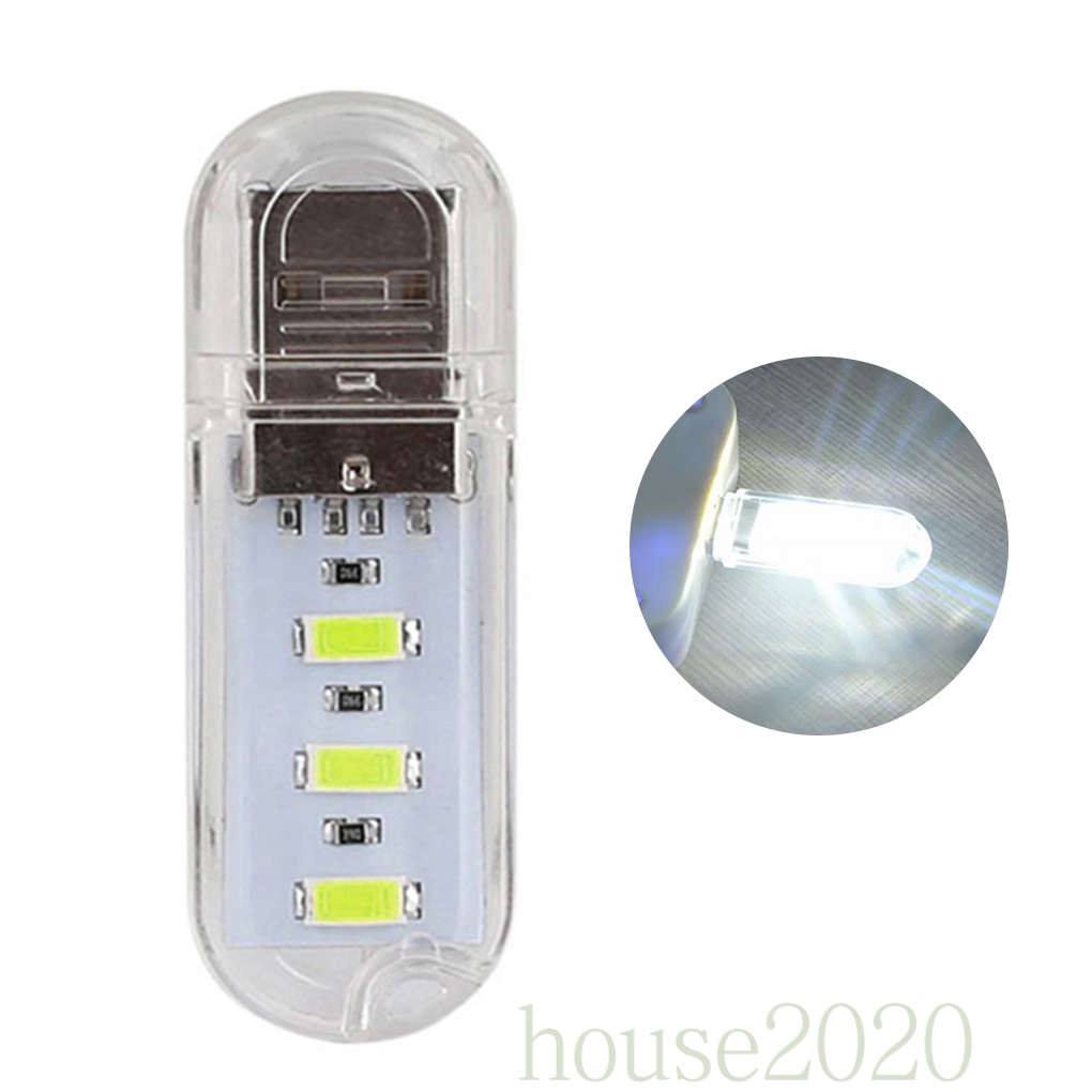Đèn ngủ led usb 3000k 7000k 3 bóng thiết kế nhỏ gọn tiện dụng 2020