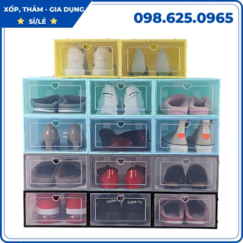 ⭐Bán Lỗ Lấy Đánh Giá 5 ⭐ Hộp Đựng Giày Size Lớn Chịu Lực Tốt, Kệ Tủ Đựng Giày Dép Nắp Nhựa Cứng Trong Suốt