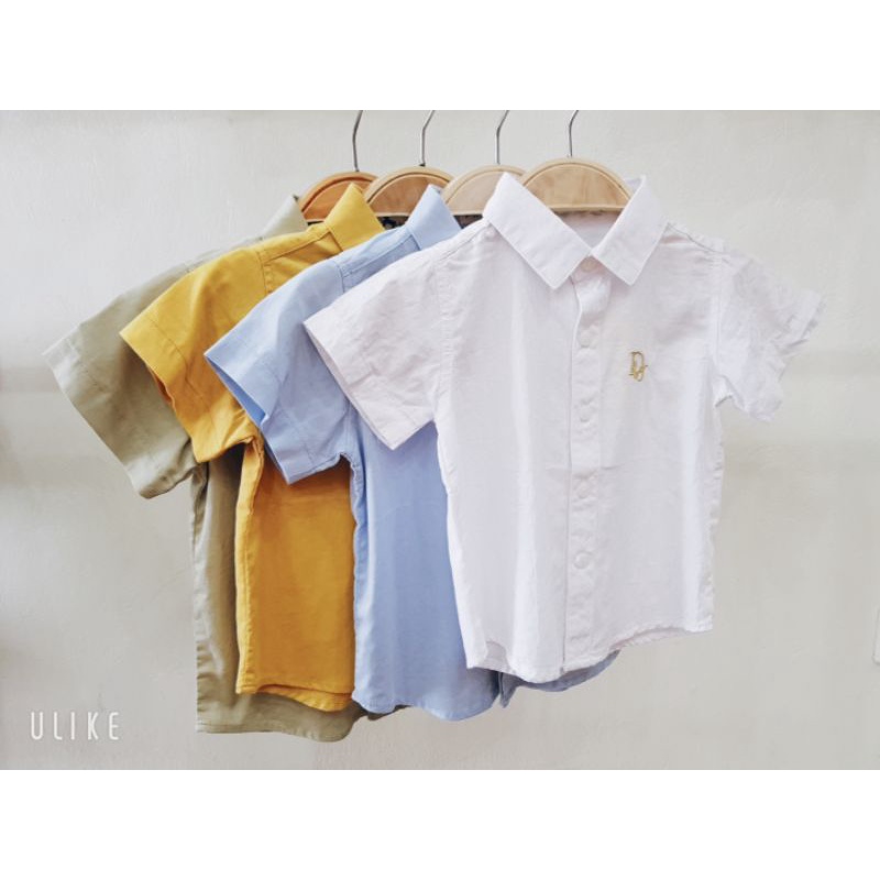 (Thanh lý Hè - lẻ size) Áo sơ mi chất liệu Quảng Châu cho bé trai 6m-3y
