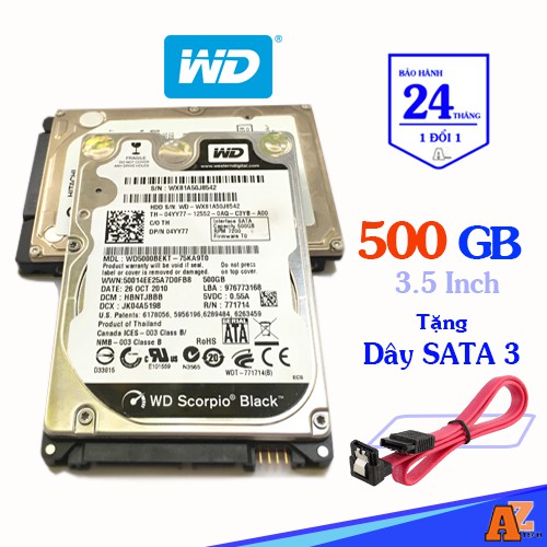 Ổ CỨNG HDD LAPTOP DELL 500GB KẾT NỐI SATA 3 (Bảo hành 24 tháng)