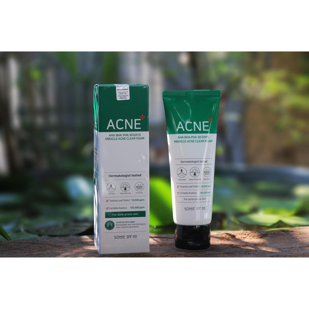 Sữa rửa mặt giúp giảm và ngăn ngừa mụn Some By Mi AHA-BHA-PHA 30 days miracle acne clear foam | BigBuy360 - bigbuy360.vn