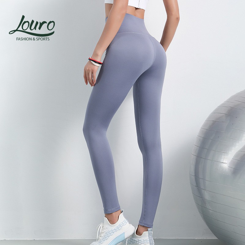 Quần tập Gym nữ cao cấp Louro QL46, kiểu quần tập Yoga, Gym, Zumba nâng mông, chất liệu co giãn 4 chiều, thoáng mát
