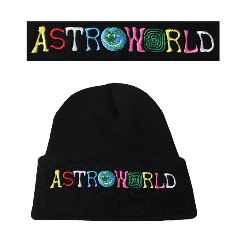 Nón len trùm đầu thêu chữ Astroworld WISH YOU WERE HERE thời trang unisex